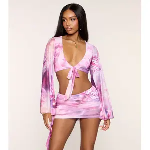 Dream State Flare Sleeve Crop Top