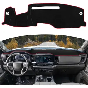 Dash Cover for 2022-2025 2026 Chevy Chevrolet Silverado/ Sierra 1500 Dashboard Cover for 2024-2026 Silverado & Sierra 2500HD 3500HD Center Console Sunshield Protector Mat (Only fits 13.4-in Screen)