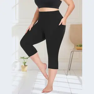Women's Capri Yoga Pants with Pockets Essential High Waisted Legging for Workout Capri Leggings with Pockets