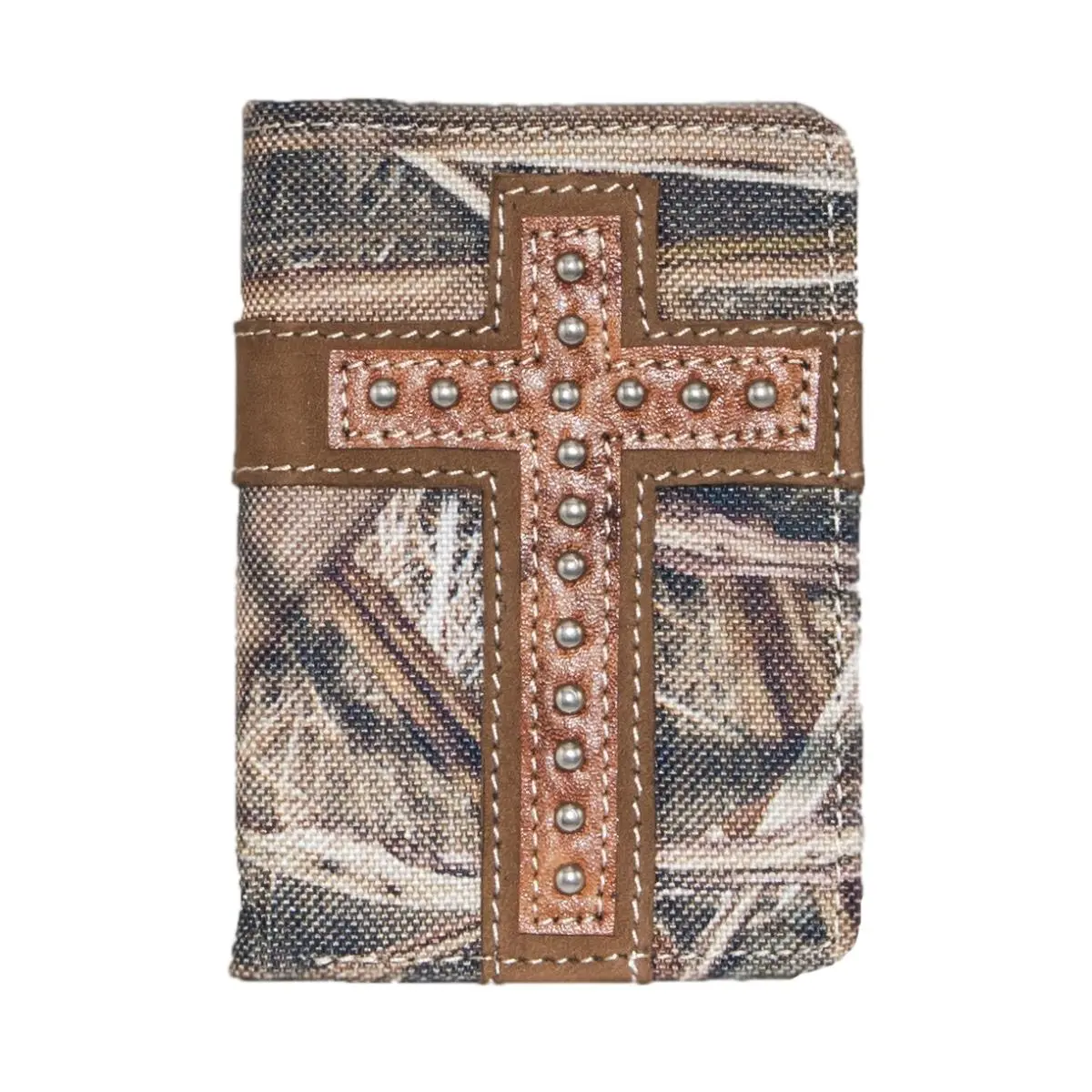 Mossy Oak 3005M Trifold Men's Camouflage Wallet - Shadow Grass Blades Design, Studs Accent, Bifold/Trifold Option, Cross Overlay, Ideal for Wedding, Best & Memorable Occasions, Everyday Carry, Casual Use, Family Gift