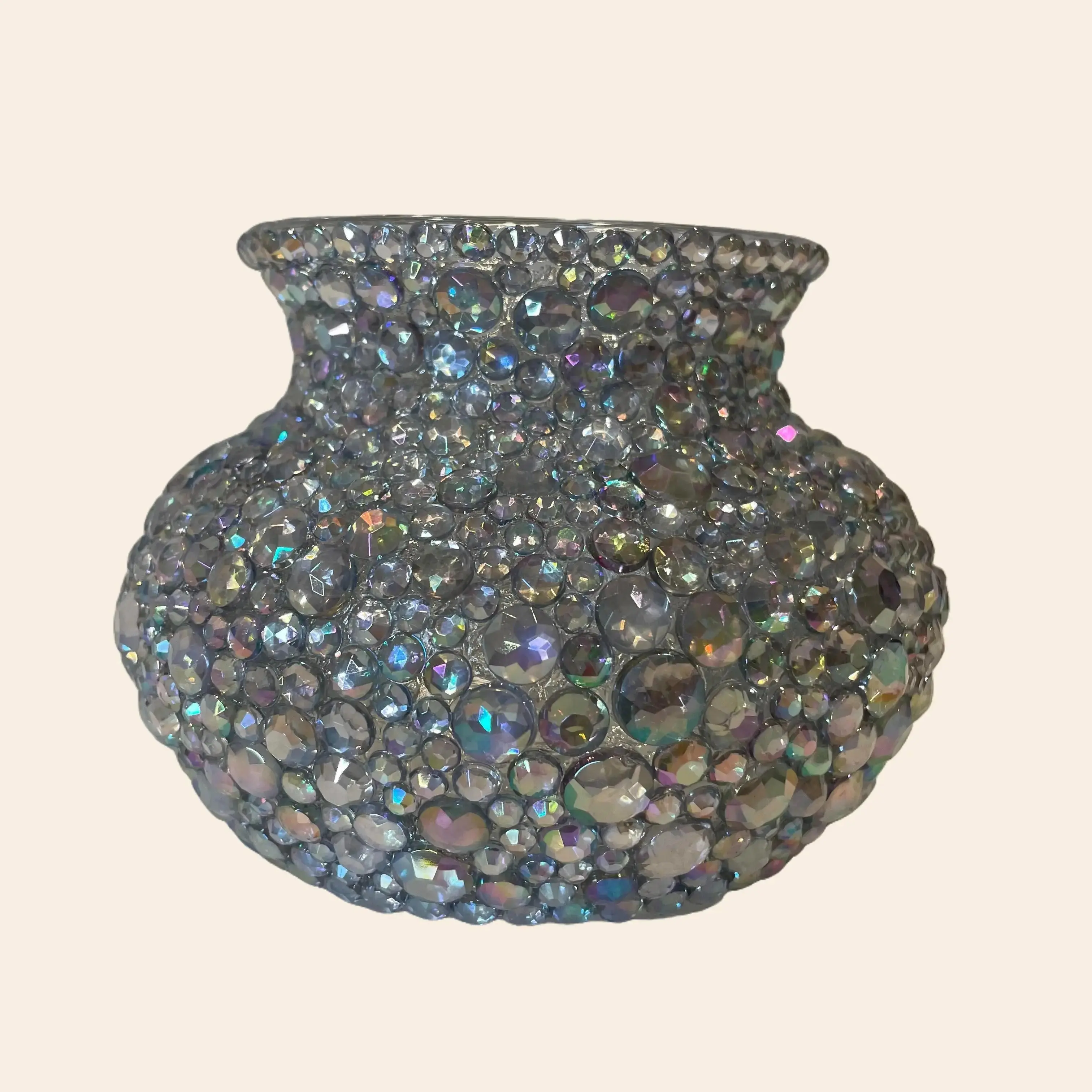 Iridescent Bling Bowl Vase for Home Decor
