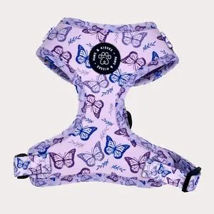 Mariposa Adjustable Harness in Purple with Butterfly Pattern, Adjustable Straps, and Comfortable Fit