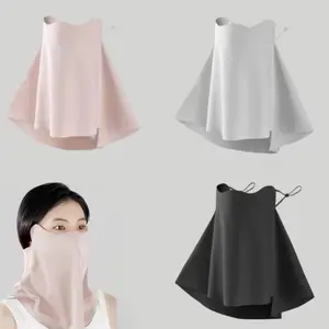 3pcs Women' Protection Face Mask Cover & Visor Shield - Breathable Elastic Ear Scarf Visors, Suitable for Cycling, Driving, Outdoor, Hand Washable Face Veil (Black/Pink/Gray) for Shielding & Ear Protection