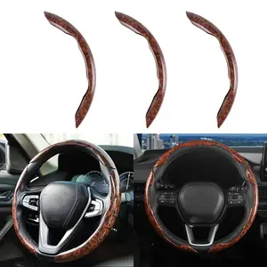 3PCS Car Wood Grain Steering Wheel Cover, Anti-Skid Segmented Auto Steering Wheel Protector, Automotive Interior Accessories, Universal for Most Vehicles Men and Women