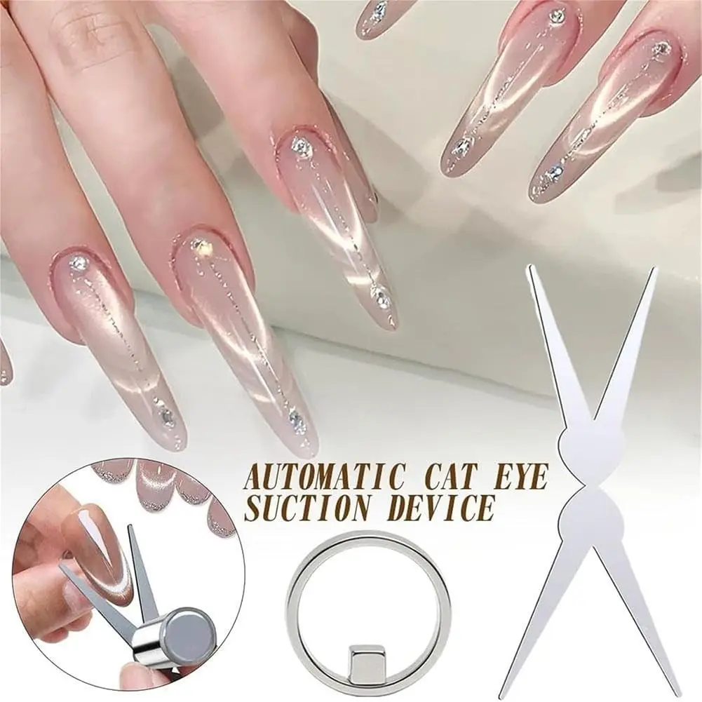2026 New 3 Seconds Suction Hollow Cat's Eye Nail Artifact Automatic Wide Light Cat's Eye Strong Ring Magnet Novice Black Hole Cat's Eye Auxiliary Tool, Portable Hollow Circular Cat Eye for Home DIY, Beginners & Nail Artists Manicure Flawless