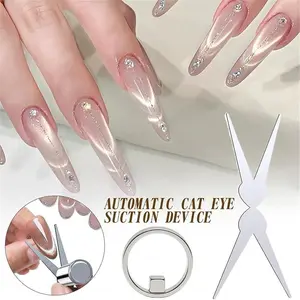 2026 New 3 Seconds Suction Hollow Cat's Eye Nail Artifact Automatic Wide Light Cat's Eye Strong Ring Magnet Novice Black Hole Cat's Eye Auxiliary Tool, Portable Hollow Circular Cat Eye for Home DIY, Beginners & Nail Artists Manicure Flawless