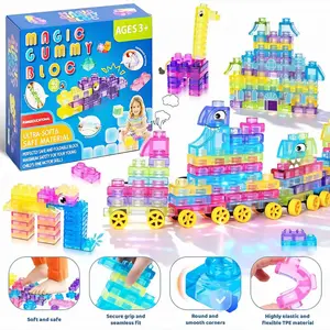 20/40/60 Pcs Sensory Soft Blocks, Montessori Toddler Stacking Toy Set, Stretchable Early Learning Building Toys, Creative Puzzle Blocks