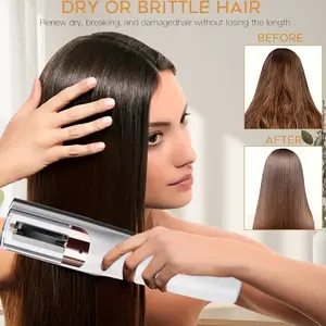 Women's charging split hair trimmer, Trimmer clipper, with ergonomic handle, a 2-in-1 hair cutting and split hair removal device, designed in pink and black, including hair clips, perfect for damaged hair, achieving Salon quality, Wireless Hair Cutter