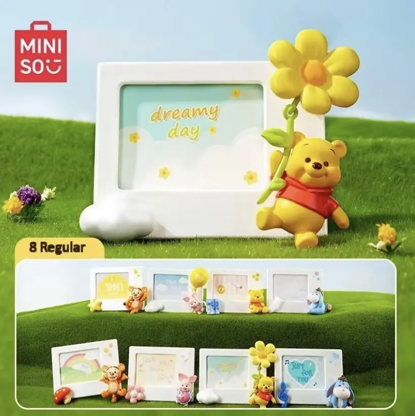 [Summer New Product] MINISO Disney Winnie the Pooh Polaroid Series Figurine Blind Box Desktop Ornament Photo Frame Trendy Toy   075
