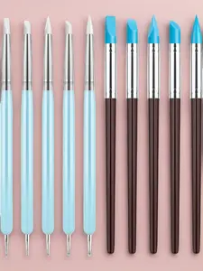 10Pcs Silicone Clay Sculpting Tool, Modeling Dotting Tool & Pottery Craft use for DIY Handicraft, Silicone Brush, Sculpture Pottery, Nail Art