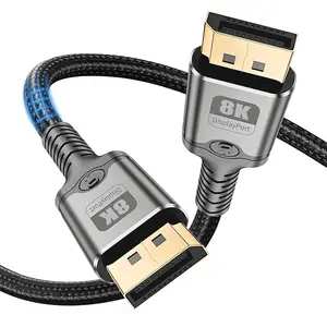 8K DisplayPort Cable 1.4, 3.3FT DP Cord (VESA Certified, 8K@60Hz, 4K@144Hz), 32.4Gbps High Speed Display Port Cable for Gaming Monitor, HDR/FreeSync/G-Sync, Braided & Gold-Plated (DP to DP)