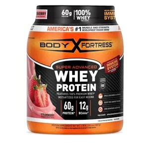 Super Advanced Protein Powder, Strawberry, Immune Support (1), Vitamins C & D Plus Zinc, 1.78 lbs