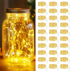 30 Pack LED Fairy Lights Battery Operated String Lights - 7ft 20LED Waterproof Silver Wire Firefly Starry Moon Lights for DIY Crafts Wedding Table Centerpieces Party Bedroom Christmas