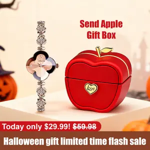 【dealsforyoudays】Clvmu Kiai Women's Luxury Elegant Four - Leaf Clover Dial Watch, Featuring Gauss Magnetic Function, Diamond - Studded Bracelet Strap, Rose - Gold Sophistication, A Perfect Luxe Gift for Graceful Women