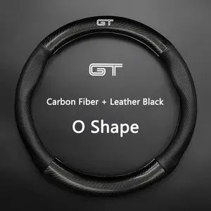 Ford Mustang Gt Gt350 Gt500 Auto Accessories, Steering Wheel Covers, Carbon Fiber & Leather Material, Design, Durable Car Accessory