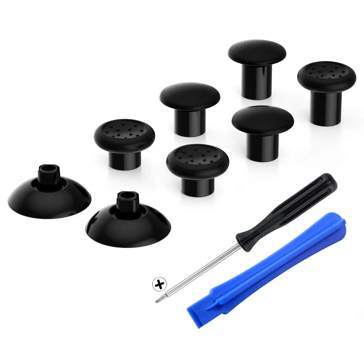 eXtremeRate ThumbsGear Interchangeable Ergonomic Thumbstick Controller Accessories - 3-Height Domed, Concave Grips, Adjustable Joystick for PS5, PS4 All Model Controllers