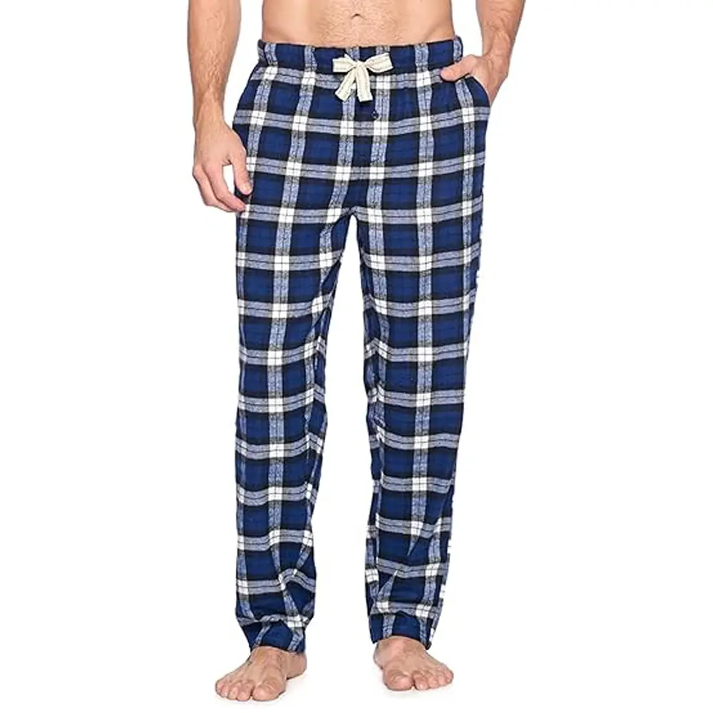 Ashford & Brooks Men's Plaid Poly-Cotton Flannel Pajama Pants - Menswear Loungewear, Super Soft Sleepwear with Drawstring Waist (Plaid Lounge Pajama), All Seasons, Casual, Cold Wash, Pj Bottoms, Regular