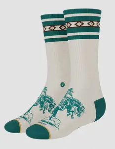 SHINESTY  Mens The 2nd Rodeo Crew Socks, Green Combo, Large