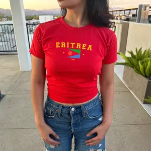 Eritrea Baby Tee, Eritrea Y2K, Eritrea Baby Tee, Vintage 2000s 90's Baby Tee, Eritrea Shirt, Africa Baby Tee, Eritrea Flag