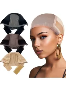 Adjustable Lace Wig Grip Cap, Velvet Silicone Non-Slip Headband, Transparent Elastic Band, Comfortable Ear Design, Secure Wig Fixation
