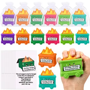24/48 Pcs Dumpster Fire Stress Ball Funnny Stress Ball for Valentine's Day Employee Appreciation Gift White Elephant Party Favors Emotional Support Labor Day Gift for Coworker Teacher Creative Office Supplies Desk Accessories