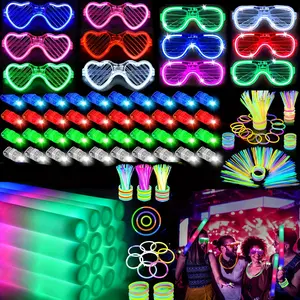 168 Pieces Party Set, Glow in the Dark Party Supplies, 16pcs Foam Glow Sticks + 12pcs Glasses + 40pcs Finger Lights + 100pcs Glow Sticks for Glow in the Dark Parties, Weddings, Concerts, Bars DJ's, Halloween, Christmas Parties, Camping