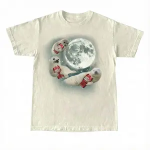 Funny Three Seal Moon Shirt, Cute Animal Graphic Tee, Dr pepper Seal Shirt, Surreal Aesthetic Unisex T Shirt Streetwear Top Shortsleeve
