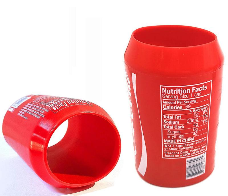 BEERSKIN Silicone Can Sleeve - 2 Pack 12 oz (355ml) Cover Hides Drink Can by Disguising it as a Can of Soda (Red) drinkware accessories