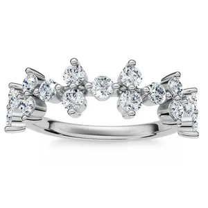 1/2Ct Round Diamond Wedding Ring Stackable Wedding Band 14k Gold Lab Grown