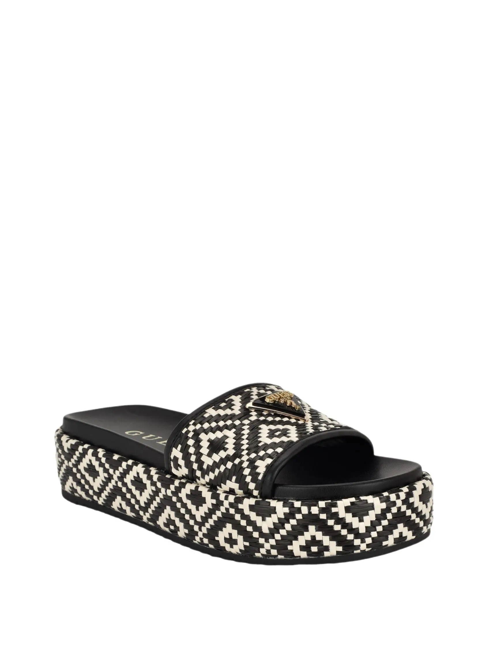 GUESS Female Longoh Raffia Platform Slide Sandals