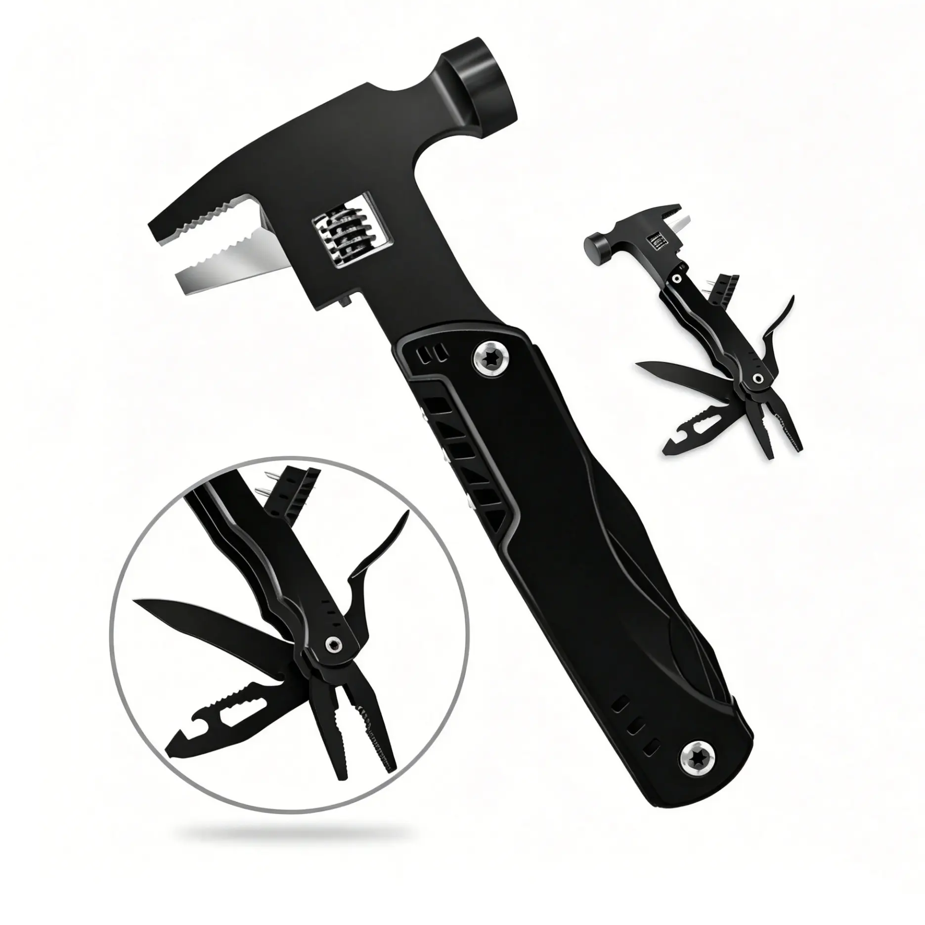 VerveWave 11 In 1 Adjustable Portable EDC Wrench, Multi Tool With Pliers, Knife, Saw, Hammer, Can Opener, For Camping, Survival, Hunting And Outdoors
