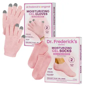 Skincare Duo - Rose - Moisturizing Gel Gloves - Full Foot Gel Socks - Dry Skin Relief