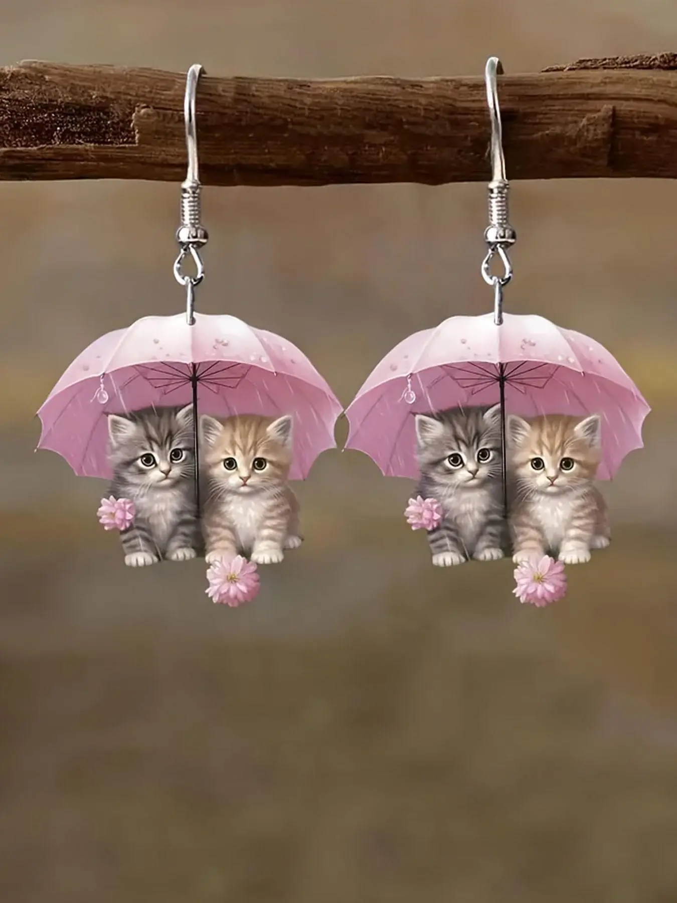 Cute Cartoon Cat Design Dangle Earrings, Fashionable Acrylic Jewelry for Women, Trendy All-match & Exquisite Jewelry for Birthday Gift, Versatile Earrings, Dangling Earrings