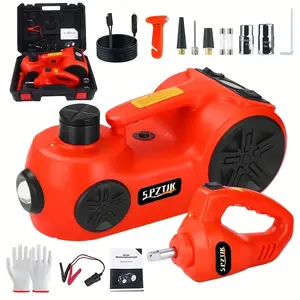 5 Ton Car Electric Jack Plus Tire Impact Wrench Kit - Portable Car Lift With Built-in Inflatable Pump For Easy Tire Removal And Change - Must-Have Emergency Roadside Tire Repair Kit For Accidents And Flat Tires