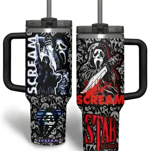Ghostface Scream Movies Custom Cup 40 oz Tumbler With Handle