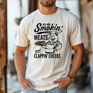 Funny BBQ Graphic Tee, Smokin’ Meats Clappin’ Cheeks Shirt, Cookout Humor, Gift for Grill Masters