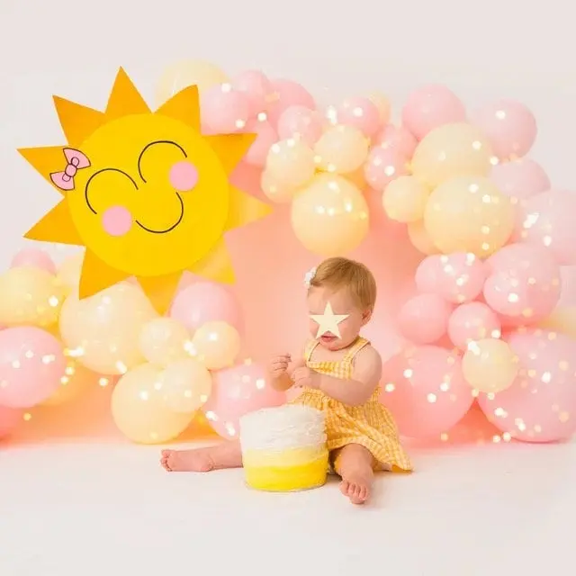 You are My Sunshine! Pastel Yellow and Pink Balloon Garland Kit