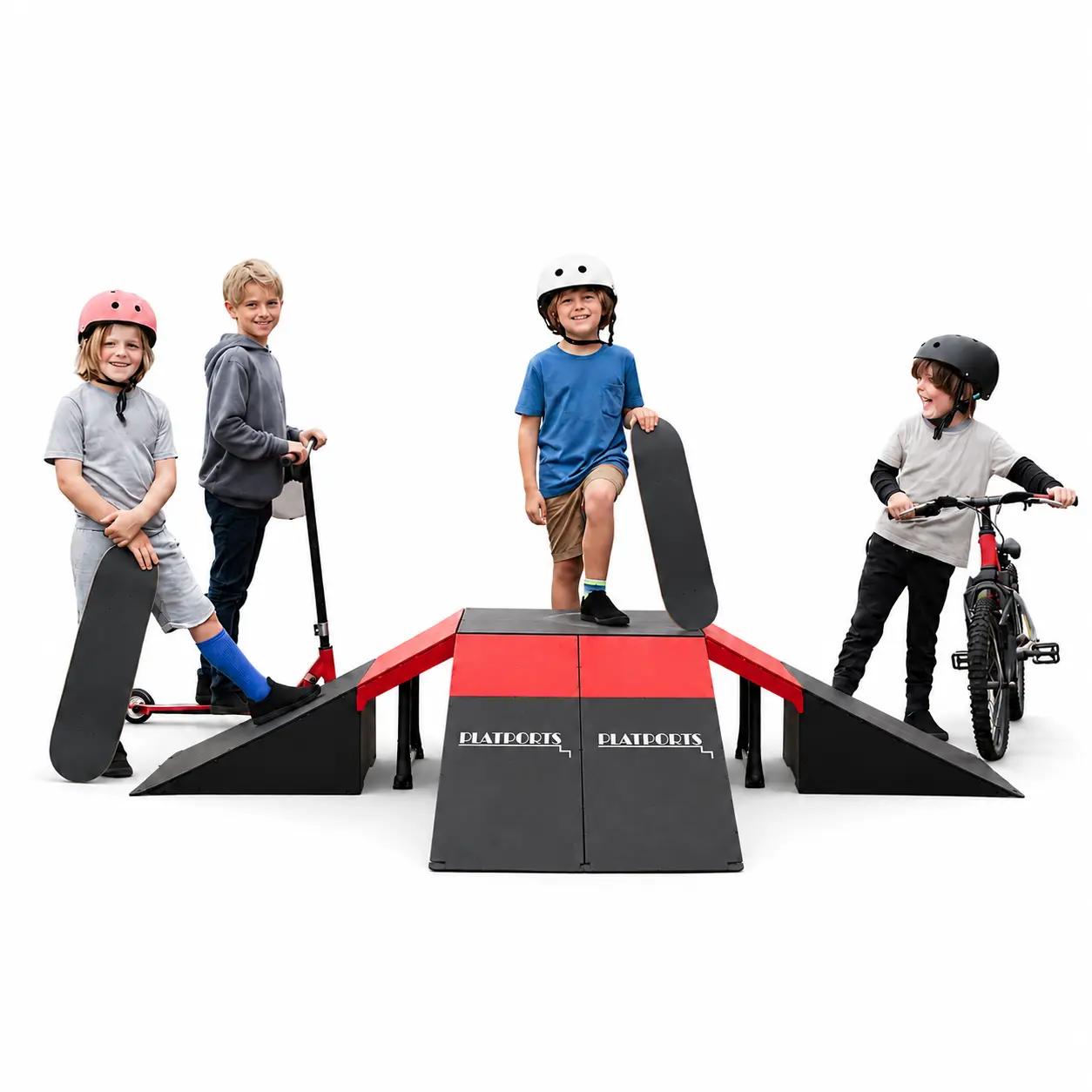PLATPORTS Skate Ramp, Skateboard Ramp, BMX, Bike Ramps for Kids Ages 6-12, Kicker Ramp, Skateboard Ramps for Kids Ages 6-12 (22+ Configuration Ramp Set)