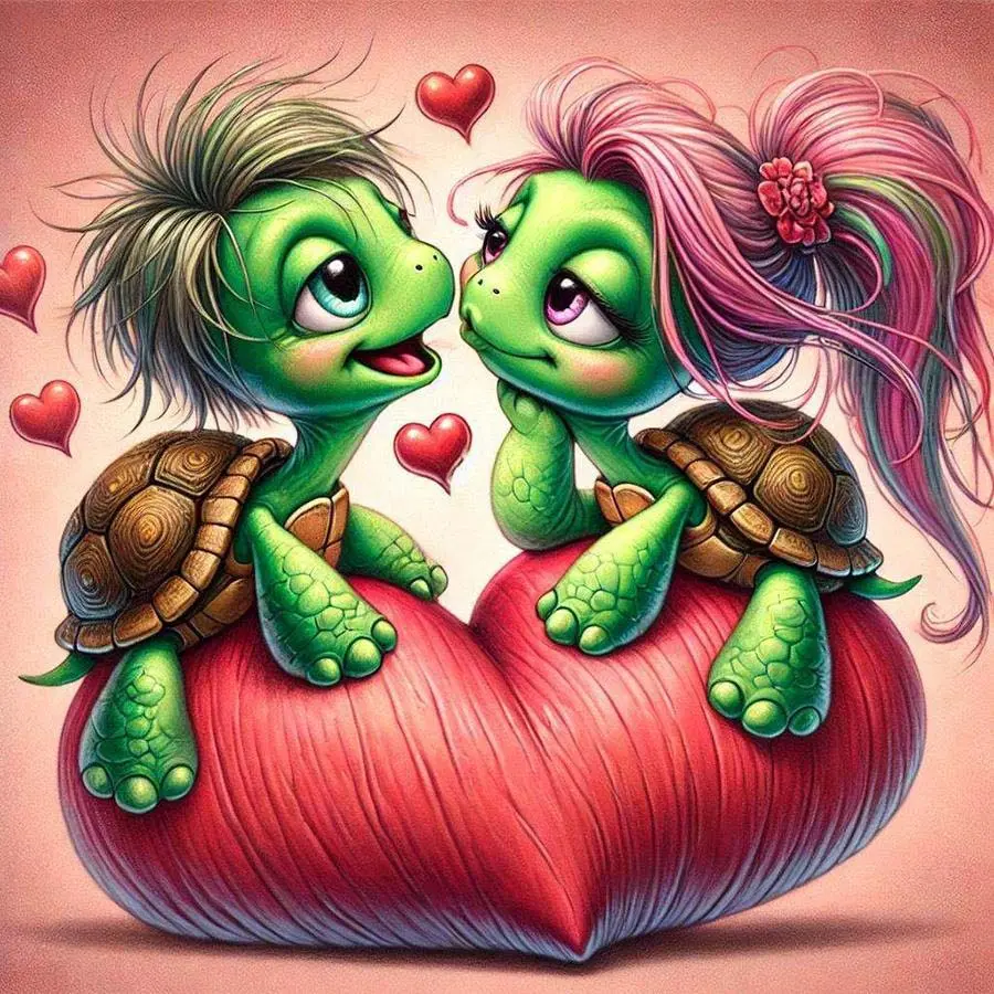 1 set of DIY diamond painting kit, 5D diamond art set, DIY decoration turtle, heart, cute. Mosaic, diamond art, DIY art home decoration, Handmade Gifts
