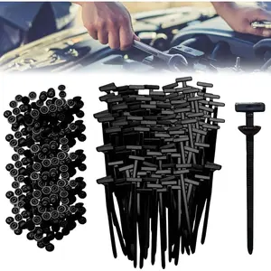 100 PCS Nylon Universal Cable Tie Buckles and Clips, Multifunctional Car Body Fasteners for Daily Auto Repairs and Cable Management