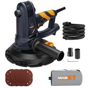 MAXXT 7" Variable Speed Drywall Sander with Soft Start & Self-Suction – 1500-2700 RPM for Precision Sanding, Edge Attachment, 2.2kg Lightweight Body
