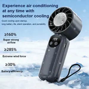Handheld Fan with Semiconductor Cooling USB-C Rechargeable Portable Mini Fan Long-Lasting Cooling Ideal for Travel Office and Outdoor Use Compact and Versatile - Protection