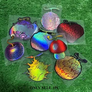1PC Cool Street Anime-Style Holographic Devil Fruit Sticker, Car Decal For Skateboards/Car Tailgates/Backpacks Holographic fruit elements with street anime personality Car & Daily Item Anime Decor Car Decorative Sticker Car Stickers