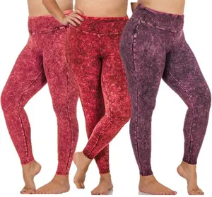 Zenana Mineral Washed Yoga Leggings- PLUS