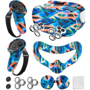 Cover Set Compatible with Meta/Oculus Quest 3s Accessories,   Cover, Controller Grip Cover, Camera Lens Protector, VR Shell Cover, Protective Lens Cover, Not Fit Quest 3