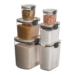 Progressive International Prepworks ProKeeper Kitchen Clear Plastic, Airtight Food, Flour and Sugar Storage Container Set, 6 Piece