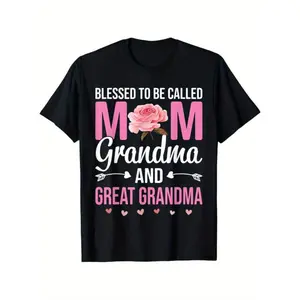 Blessed To Be Called Mom Grandma Great Grandma Soft Crew Neck Tee - Gift for Family