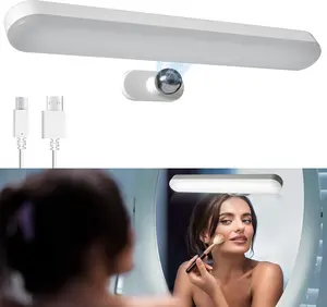 Rechargeable Battery Operated Vanity Mirror Lights, Adjustable Color and Brightness, Cordless Makeup Lights for Bathroom Mirrors Magnetic