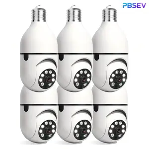 PBSEV Mothers Day Gifts 3MP 360 Indoor Security Camera for Home, PTZ HD Cameras with Color Night Vision & Human Motion Detection, for Baby/Pet Monitoring, 2.4G-WiFi Connection, E27 Socket Easy Installation, Support Local-Storage