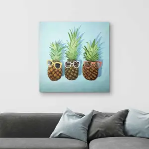 212 MAIN Summer Pineapples Tropical Canvas Wall Artwork - 32x32 in. Photo Print for Bedroom Home Decor, Ideal Gift, Decoration